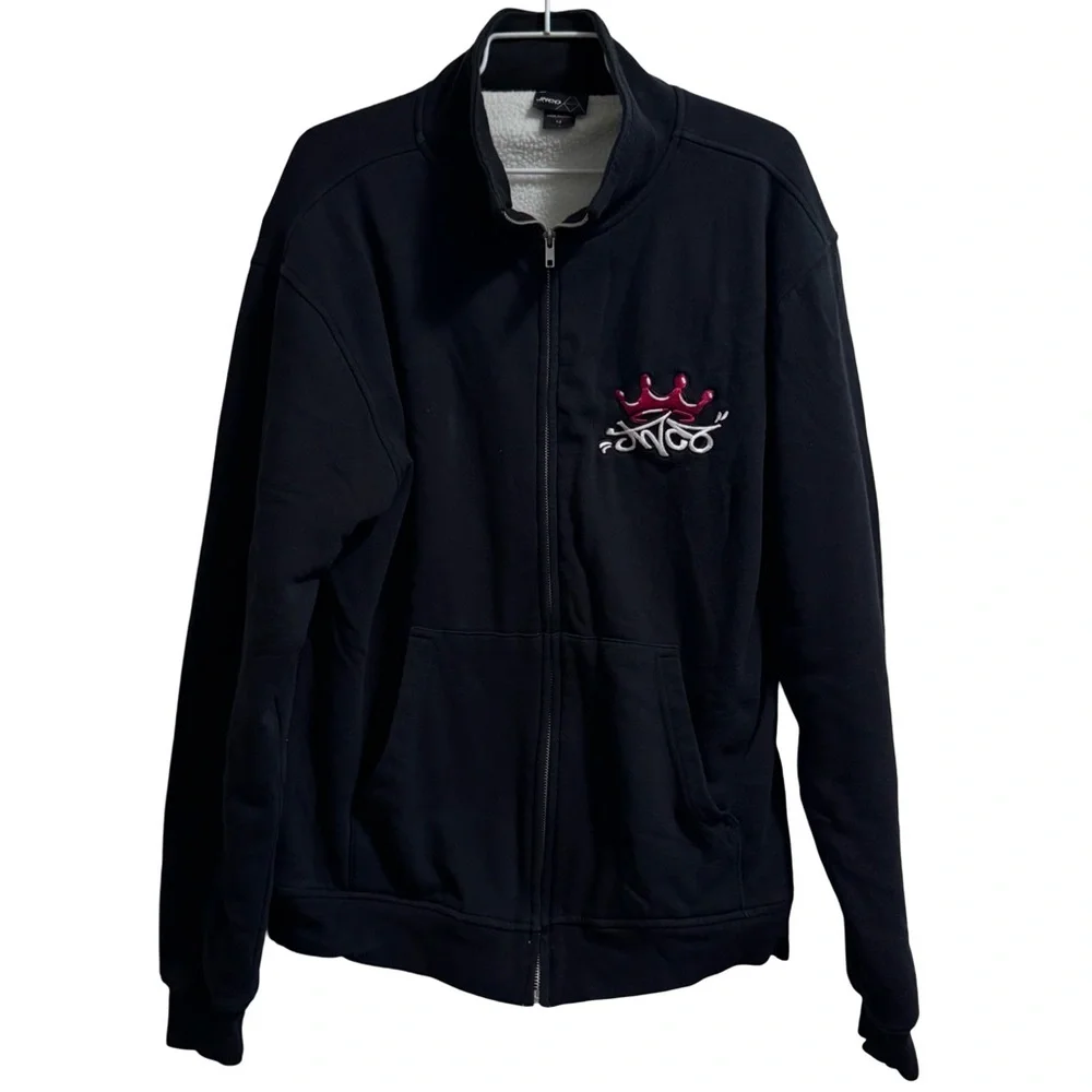 Men’s JNCO Full Zip Sweatshirt Embroidered Crown Logo Size Medium